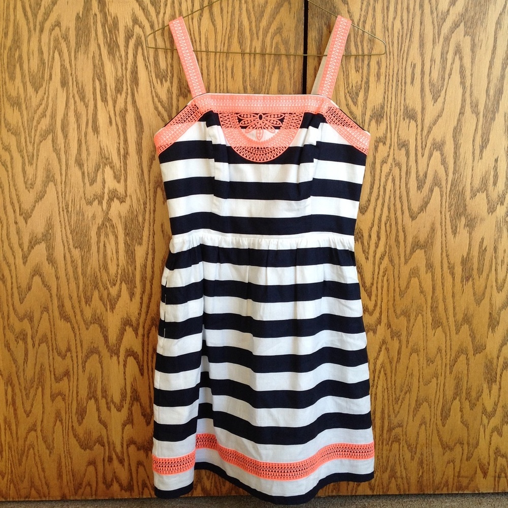 VINEYARD VINES BLUE WHITE STRIPE SLEEVELESS DRESS